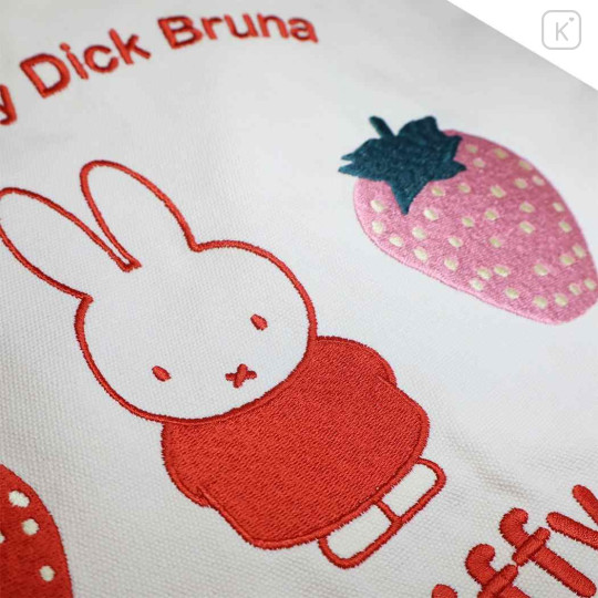Japan Miffy Embroidered Tote Bag - Miffy : Strawberry - 2