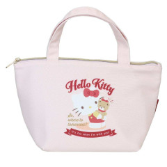 Japan Sanrio Insulated Cooler Lunch Bag - Hello Kitty & Tiny Chum : Light Pink