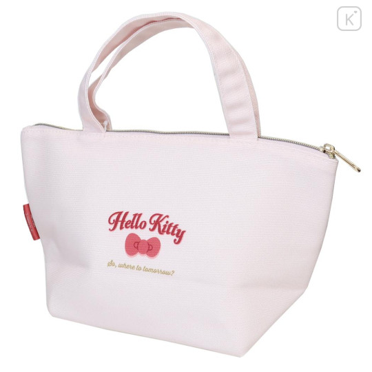 Japan Sanrio Insulated Cooler Lunch Bag - Hello Kitty & Tiny Chum : Light Pink - 2