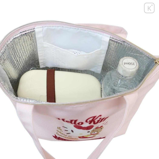 Japan Sanrio Insulated Cooler Lunch Bag - Hello Kitty & Tiny Chum : Light Pink - 3