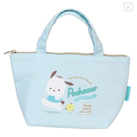 Japan Sanrio Insulated Cooler Lunch Bag - Pochacco & Friend : Light Blue - 1