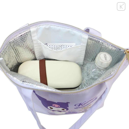 Japan Sanrio Insulated Cooler Lunch Bag - Kuromi & Baku : Light Purple - 3
