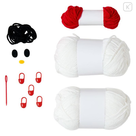 Japan Sanrio Original Face-shaped Drawstring Bag Knitting Kit - Hello Kitty : Sanrio Craft Club - 4