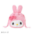Japan Sanrio Original Face-shaped Drawstring Bag Knitting Kit - My Melody : Sanrio Craft Club - 5