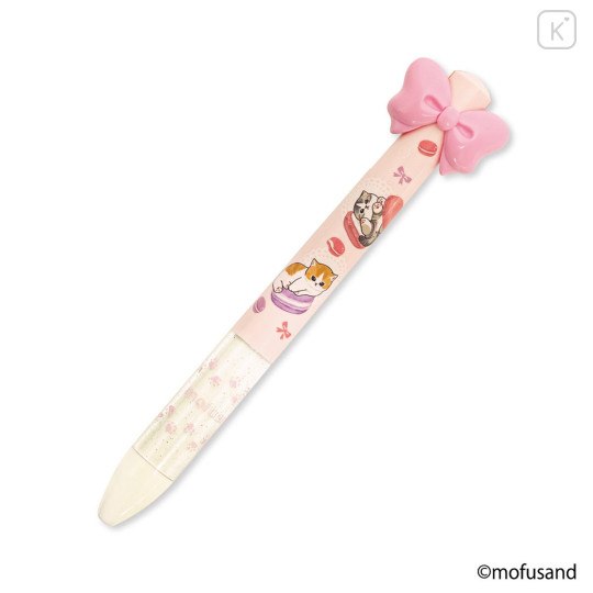 Japan Mofusand Two Color Mimi Pen - Macaroon Cat Ribbon Pink - 1