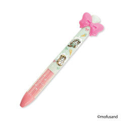 Japan Mofusand Two Color Mimi Pen - Ice Cream Cat Ribbon Mint