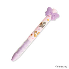 Japan Mofusand Two Color Mimi Pen - Cookie Cat Ribbon Purple