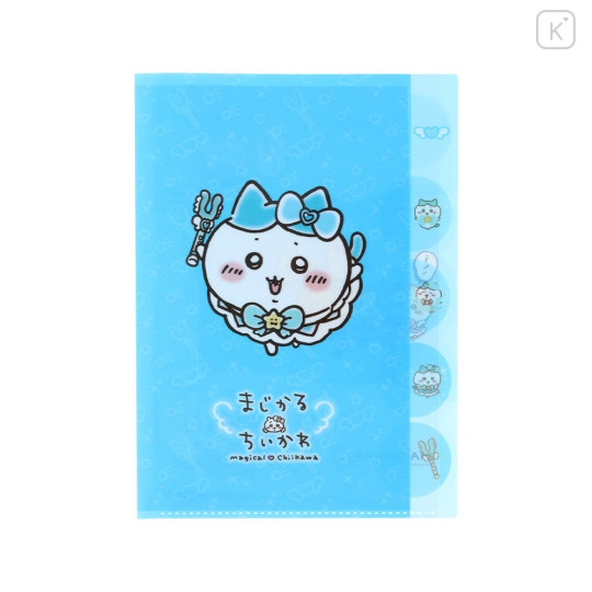 Japan Chiikawa 5 Pockets A4 Index File Holder - Hachiware : Super Magical Chiikawa Blue - 4