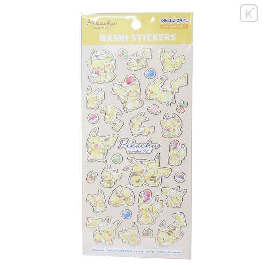 Japan Pokemon Washi Sticker - Pikachu - 1