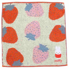 Japan Miffy Mini Towel Jacquard Handkerchief - Miffy : Strawberry