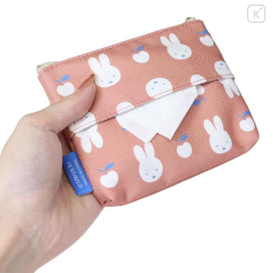 Japan Miffy Mini Pouch & Tissue Case - Miffy : Elegant Flower Apple - 2