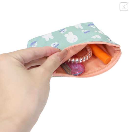 Japan Miffy Mini Pouch & Tissue Case - Miffy : Elegant Flower Mint - 3