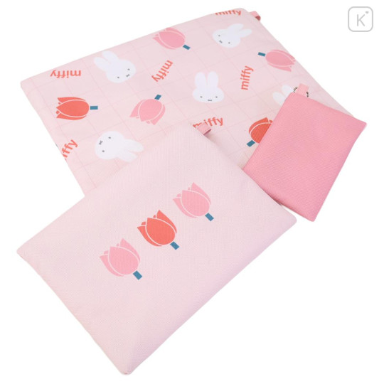 Japan Miffy Flat Pouch Set - Miffy : Tulip Pink - 2