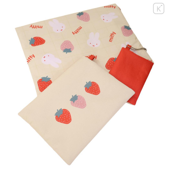 Japan Miffy Flat Pouch Set - Miffy : Strawberry Yellow - 2