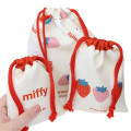 Japan Miffy Drawstring Bag Set - Miffy : Strawberry Yellow - 2
