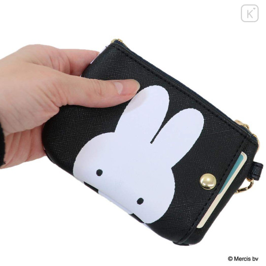Japan Miffy Pass Case Card Holder & Coin Case - Miffy : Black Face - 2