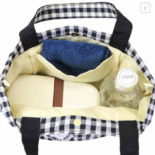 Japan Peanuts Mini Tote Bag - Snoopy & Woodstock : Black Plaid Balloon - 3