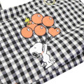Japan Peanuts Mini Tote Bag - Snoopy & Woodstock : Black Plaid Balloon - 5