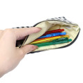 Japan Peanuts Slim Pen Pouch Pencil Case - Snoopy & Woodstock : Black Plaid Balloon - 3