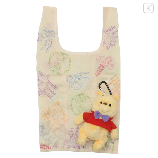 Japan Disney Eco Shopping Bag with Plush - Pooh - 1