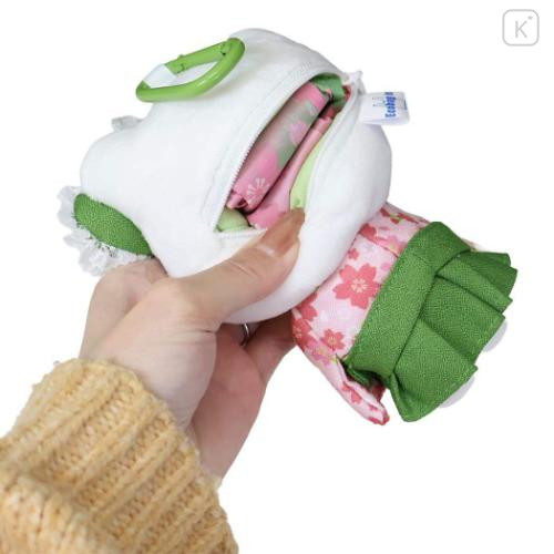 Japan Sanrio Eco Shopping Bag & Mascot Plush - Hello Kitty : Matcha Sakura Kimono - 5