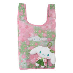 Japan Sanrio Eco Shopping Bag & Mascot Plush - Cinnamoroll : Matcha Sakura Kimono