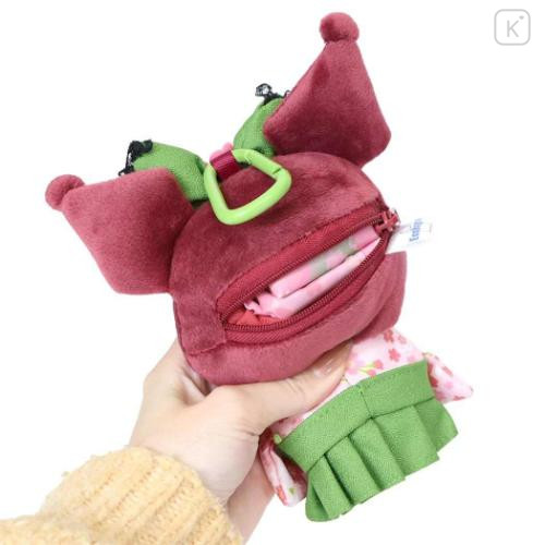 Japan Sanrio Eco Shopping Bag & Mascot Plush - Kuromi : Matcha Sakura Kimono - 5