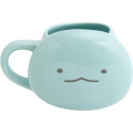 Japan San-X 3D Porcelain Mug - Sumikko Gurashi : Raccoon Tanuki Round Restaurant Tokage Blue - 1