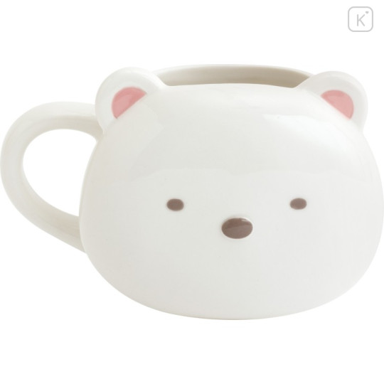 Japan San-X 3D Porcelain Mug - Sumikko Gurashi : Raccoon Tanuki Round Restaurant Shirokuma Face - 1