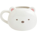 Japan San-X 3D Porcelain Mug - Sumikko Gurashi : Raccoon Tanuki Round Restaurant Shirokuma Face - 1