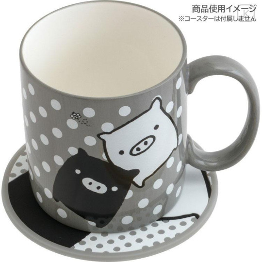 Japan San-X Ceramic Mug - Monochrome Boo : Grey - 4