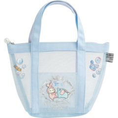 Japan San-X Mini Tote Bag - Sentimental Circus Shappo : Warm Foamy Soap Night Mesh Light Blue