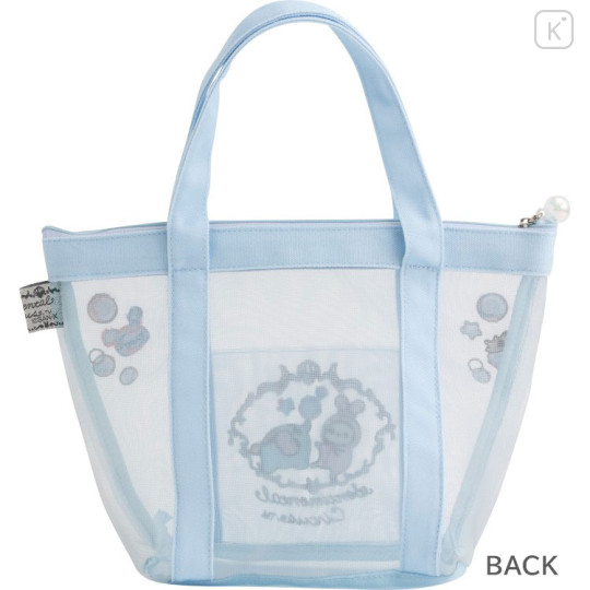 Japan San-X Mini Tote Bag - Sentimental Circus Shappo : Warm Foamy Soap Night Mesh Light Blue - 2