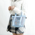 Japan San-X Mini Tote Bag - Sentimental Circus Shappo : Warm Foamy Soap Night Mesh Light Blue - 4
