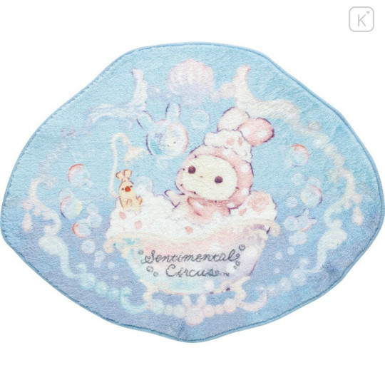 Japan San-X Die-cut Fluffy Floor Mat - Sentimental Circus Shappo : Warm Foamy Soap Night Light Blue - 1