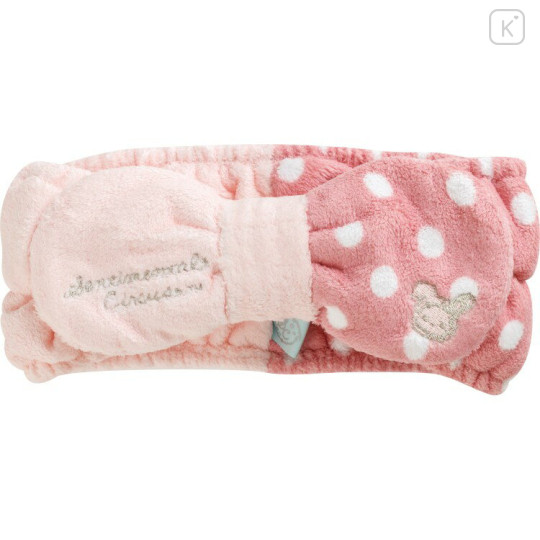Japan San-X Spa Headband with Ribbon - Sentimental Circus Shappo : Warm Foamy Soap Night Pink - 1