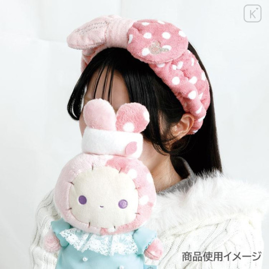 Japan San-X Spa Headband with Ribbon - Sentimental Circus Shappo : Warm Foamy Soap Night Pink - 5