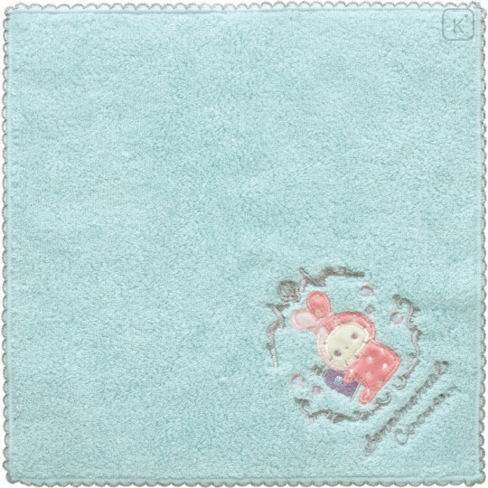 Japan San-X Embroidered Mini Towel Handkerchief - Sentimental Circus Shappo : Warm Foamy Soap Night Mint - 1