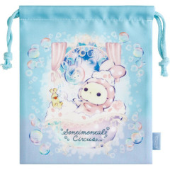 Japan San-X Drawstring Pouch - Sentimental Circus Shappo : Warm Foamy Soap Night Blue