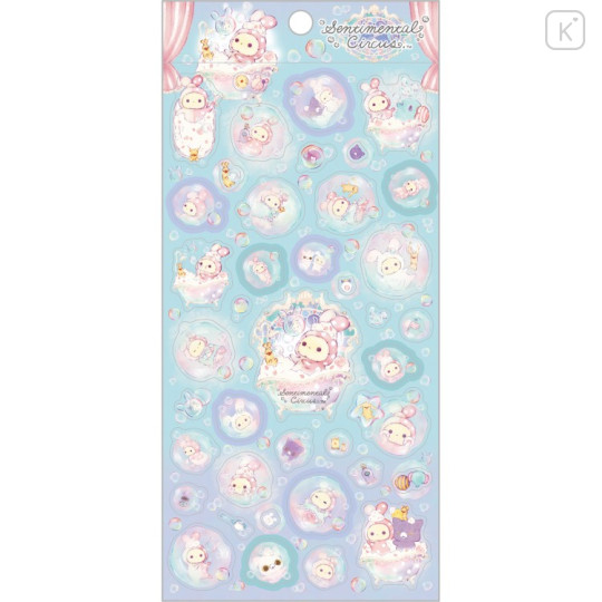 Japan San-X Sheet Sticker - Sentimental Circus Shappo & Spica : Warm Foamy Soap Night Blue - 1