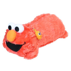 Japan Sesame Street Fluffy Plush Pen Case - Elmo Laying Down