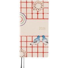 Japan Hobonichi Techo Weeks Hardcover Horizontal Japanese - Unsodo Bijutsukai Blue Pigeons / 2026 Apr / Mon Start