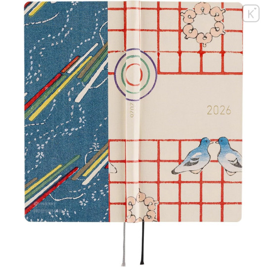 Japan Hobonichi Techo Weeks Hardcover Horizontal Japanese - Unsodo Bijutsukai Blue Pigeons / 2026 Apr / Mon Start - 3