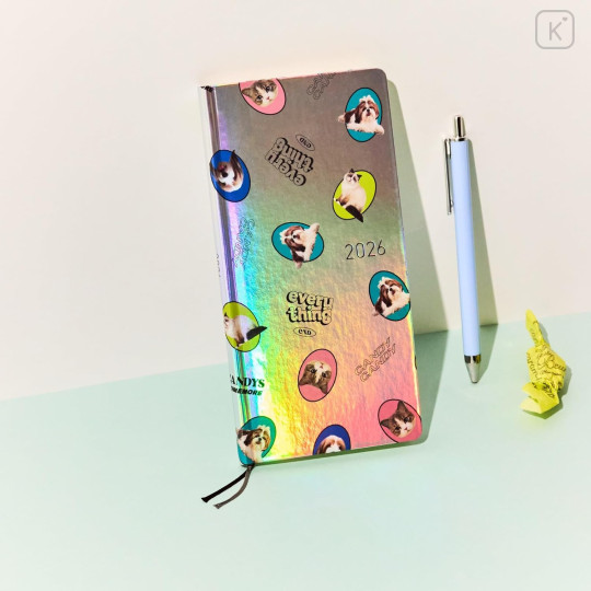 Japan Hobonichi Techo Weeks Hardcover Horizontal Japanese - Candy Stripper Random Dog & Cat Aurora / 2026 Apr / Mon Start - 2