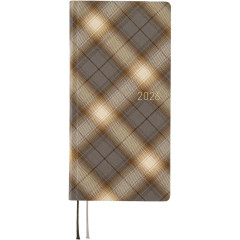 Japan Hobonichi Techo Weeks Hardcover Horizontal Japanese - Shirt Fabric Foggy Plaid / 2026 Apr / Mon Start