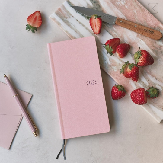 Japan Hobonichi Techo Weeks Hardcover Horizontal Japanese - Strawberry Milk / 2026 Apr / Mon Start - 2