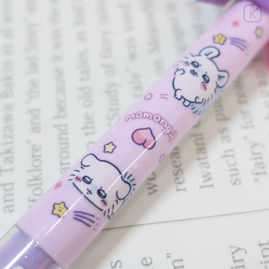 Japan Chiikawa Two Color Mimi Pen - Momonga : Star Purple - 3