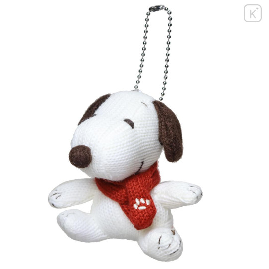 Japan Peanuts Mascot Holder - Snoopy : Knitted Scarf - 1