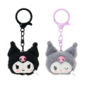 Japan Sanrio Original Plush Mascot Keychain - Kuromi : Matching Smiley Faces - 1
