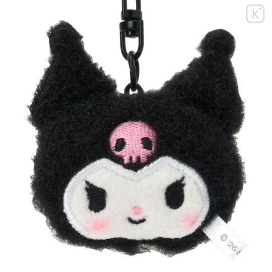 Japan Sanrio Original Plush Mascot Keychain - Kuromi : Matching Smiley Faces - 3
